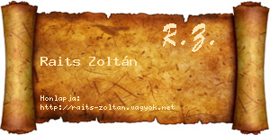 Raits Zoltán névjegykártya